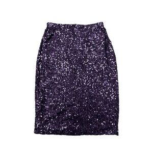 Elegant Purple Sequin Skirt